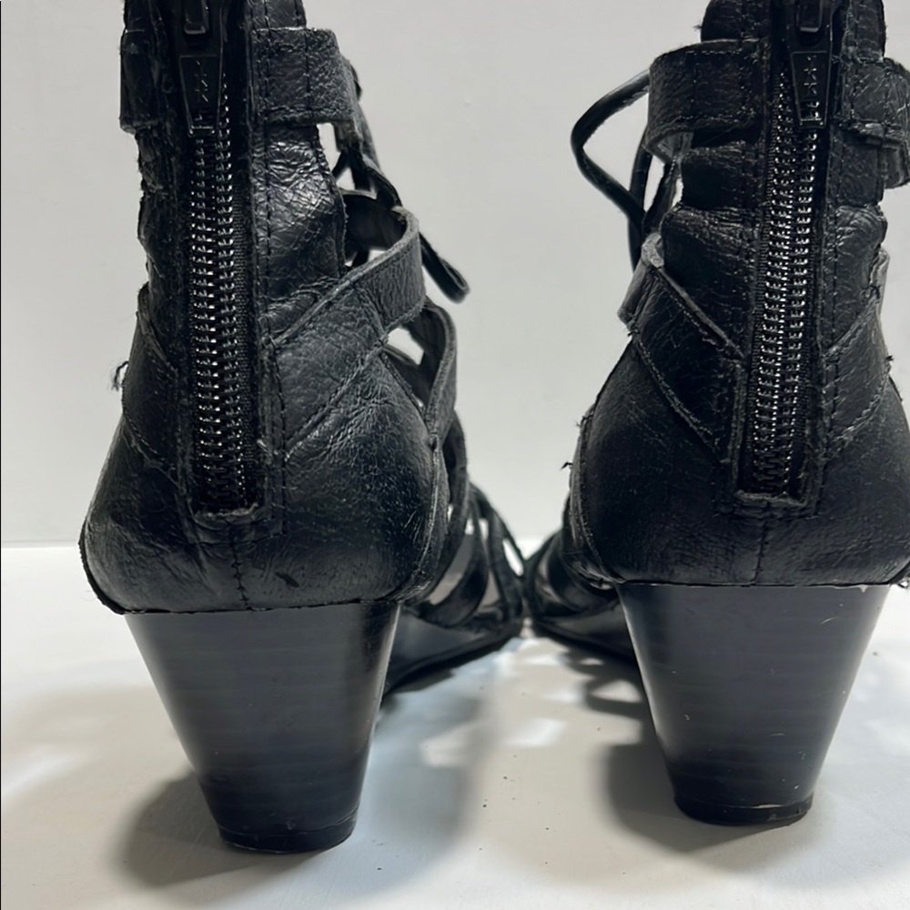 Black Strappy Women's Sandals - Picture 2 of 8
